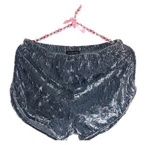 Fashion Nova Velvet baby blue shorts L